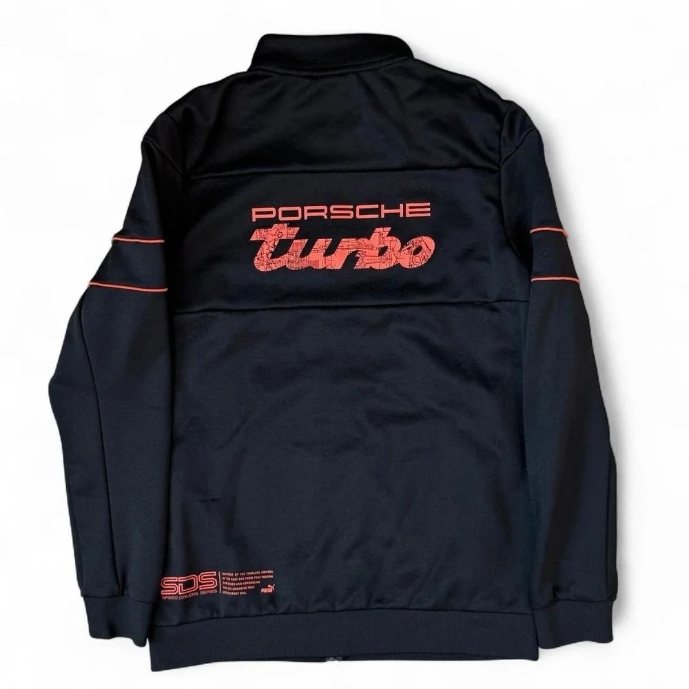 Puma Porsche Black Turbo Track Jacket Men's Size Medium Sportswear Full Zip SDS